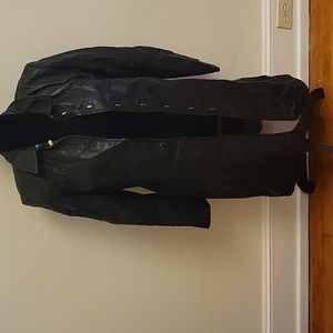 Womens small black hook closure long jacket